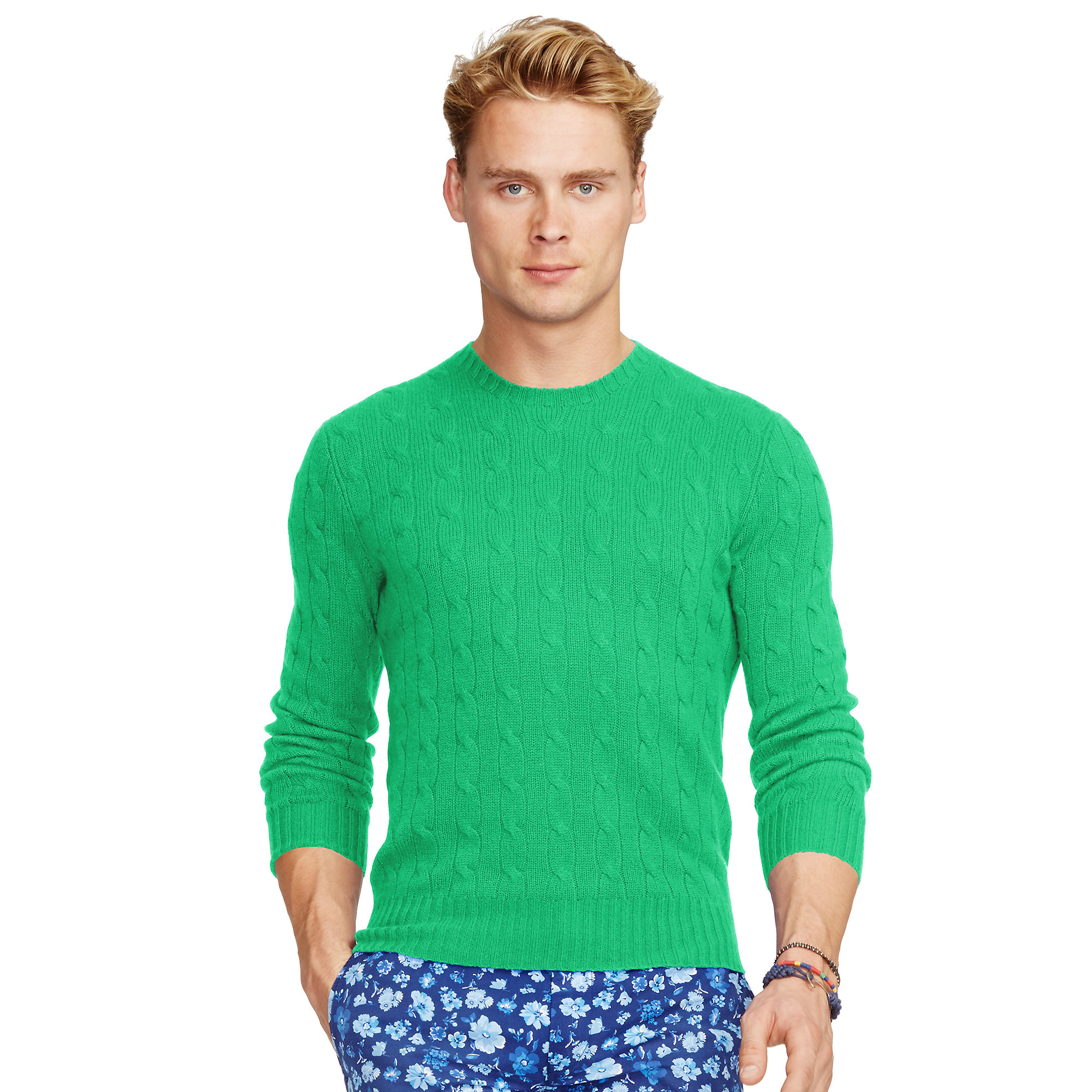 Polo  Ralph  Lauren  Cable knit Cashmere Sweater  in Green for 