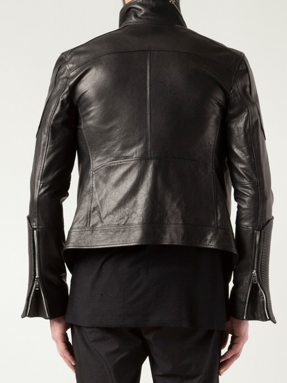 leather jacket high collar