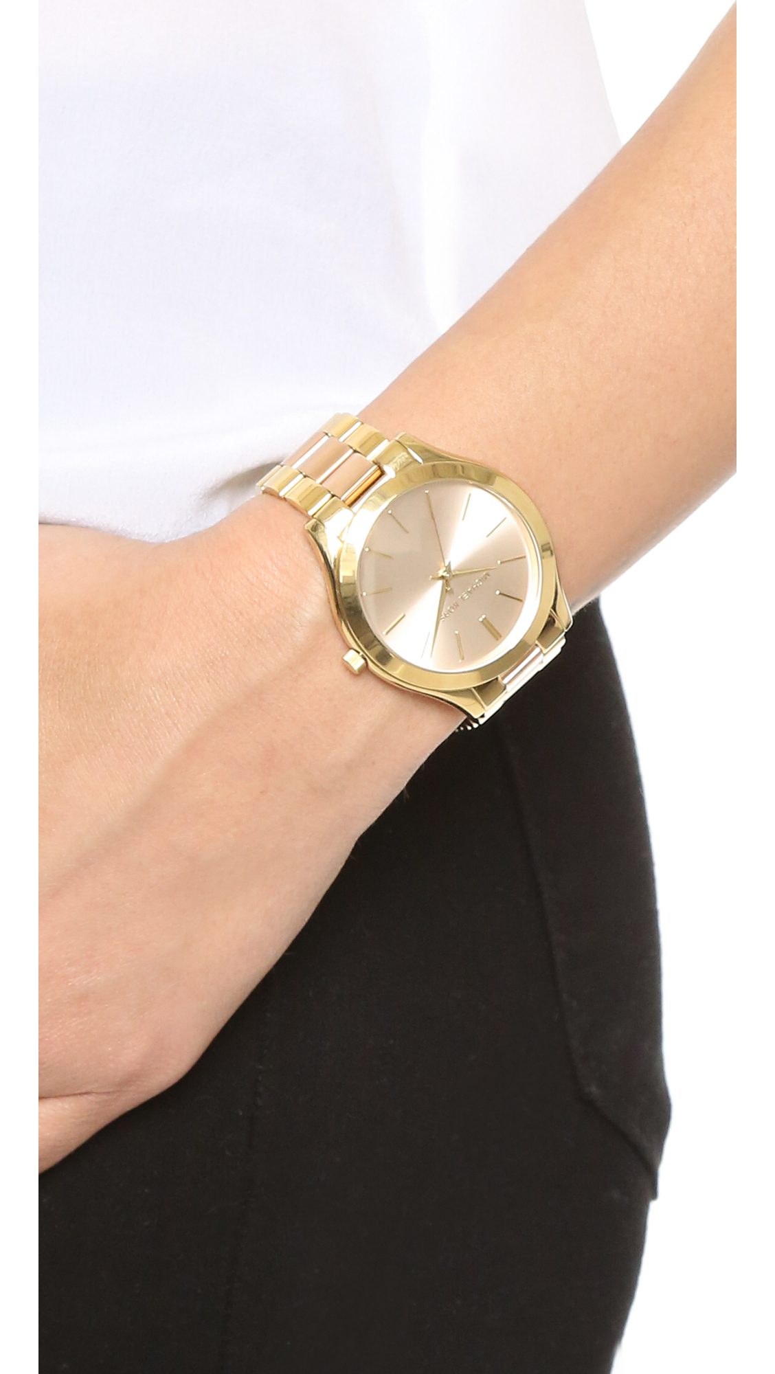 michael kors mini slim runway watch rose gold