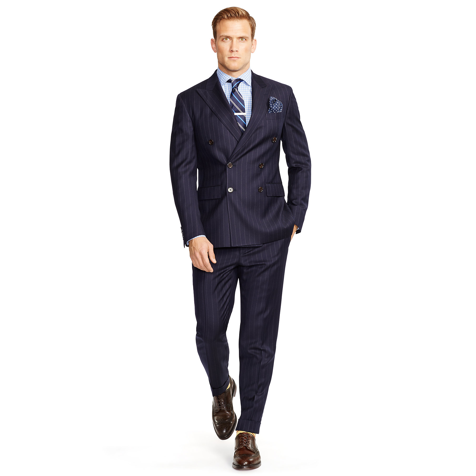 Polo ralph lauren Polo Double-breasted Suit in Blue for Men | Lyst