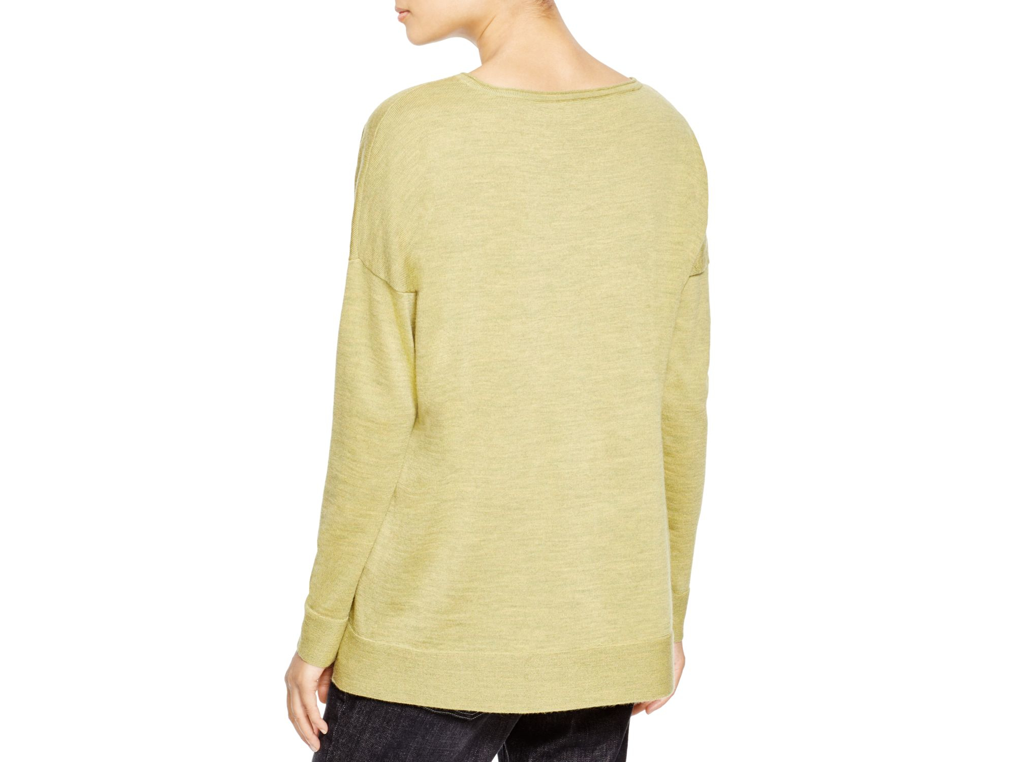 eileen fisher boat neck sweater lyst eileen fisher merino wool boat neck sweater in green eileen fisher boat neck sweater lyst eileen fisher merino wool boat neck sweater in green