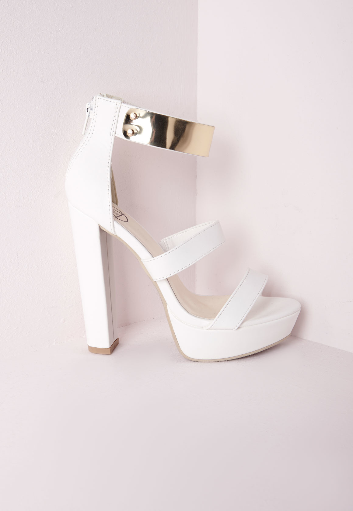 white and gold platform sandals