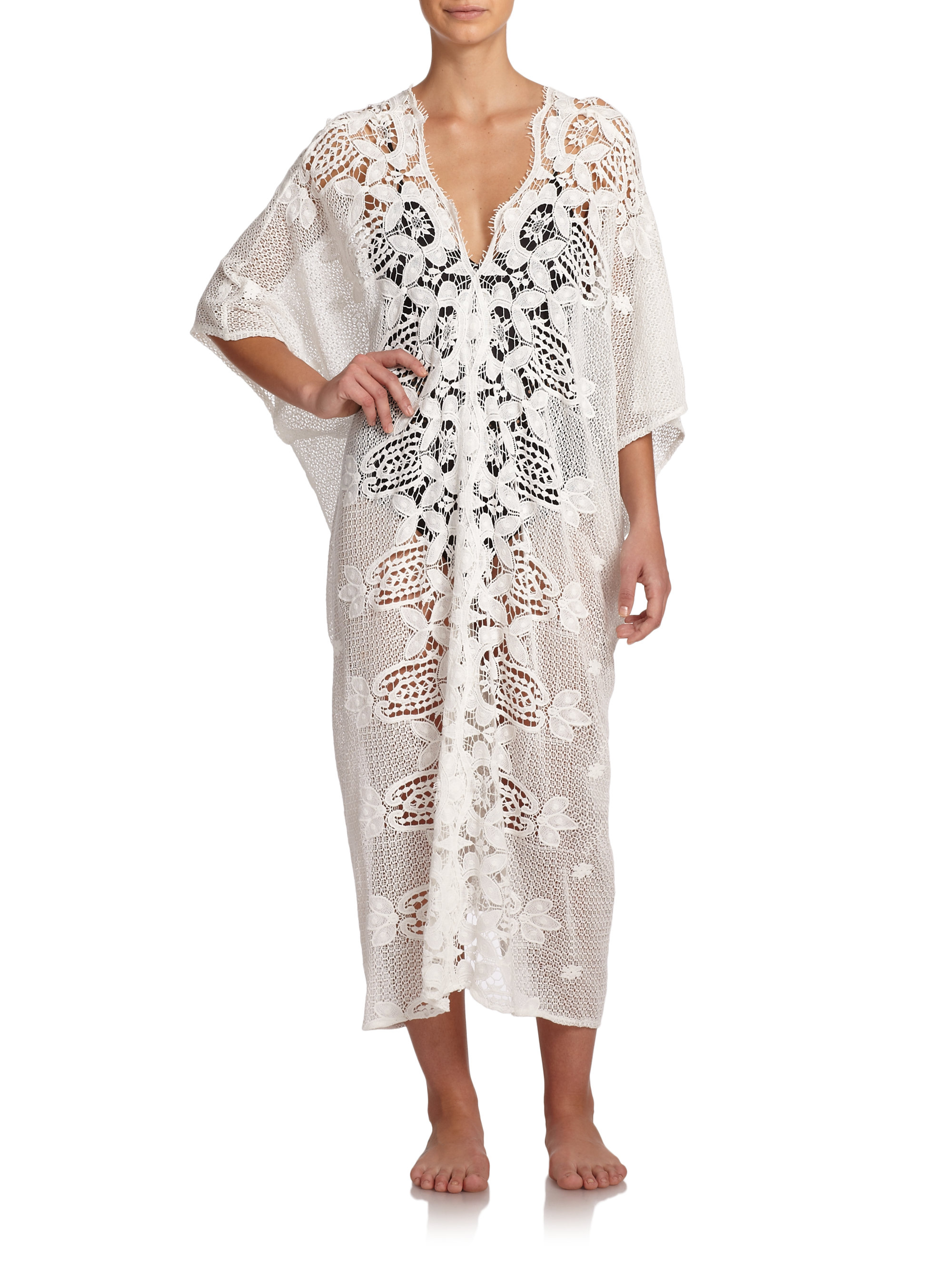 white lace kaftan