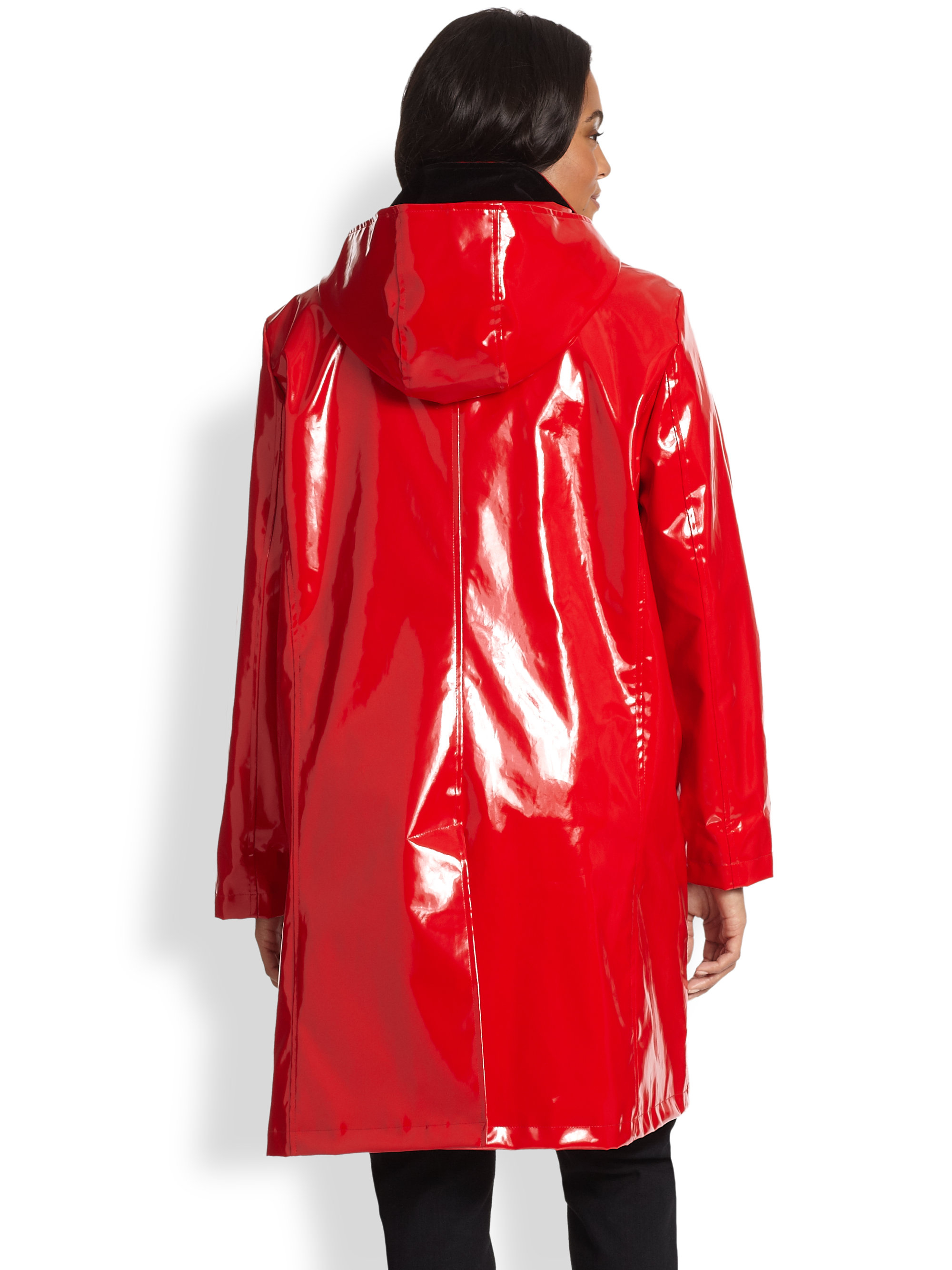 jane post red raincoat