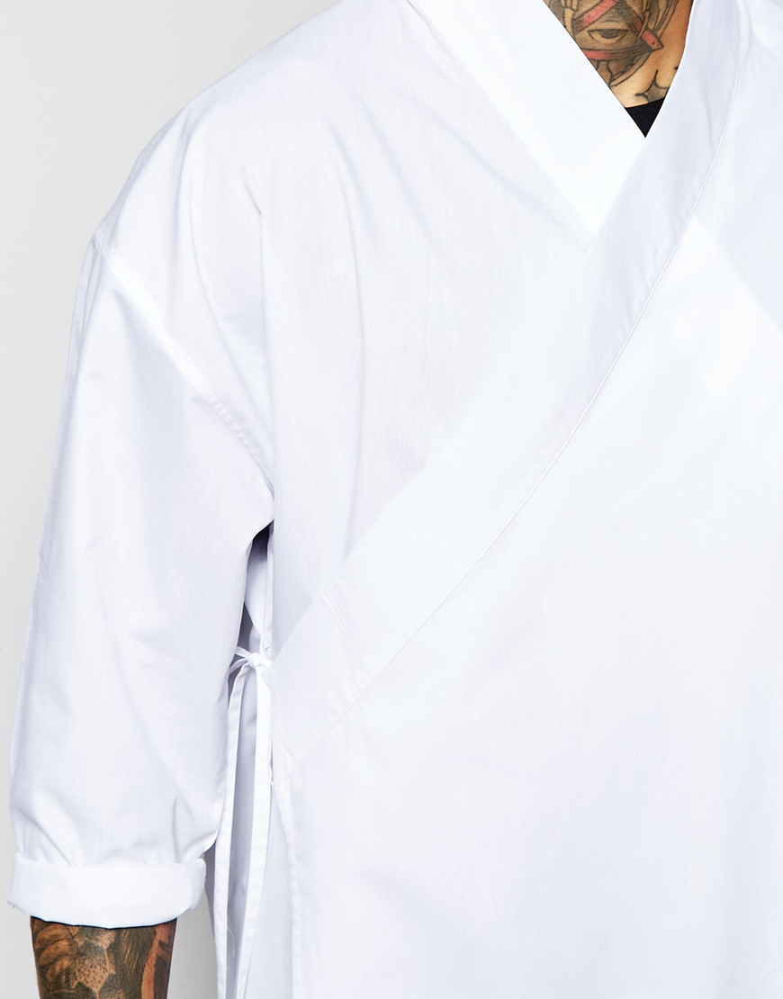 ASOS Wrap Around Kimono in White for Men | Lyst