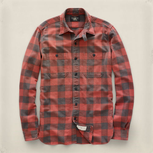 RRL Plaid Ranch Workshirt in Red for 