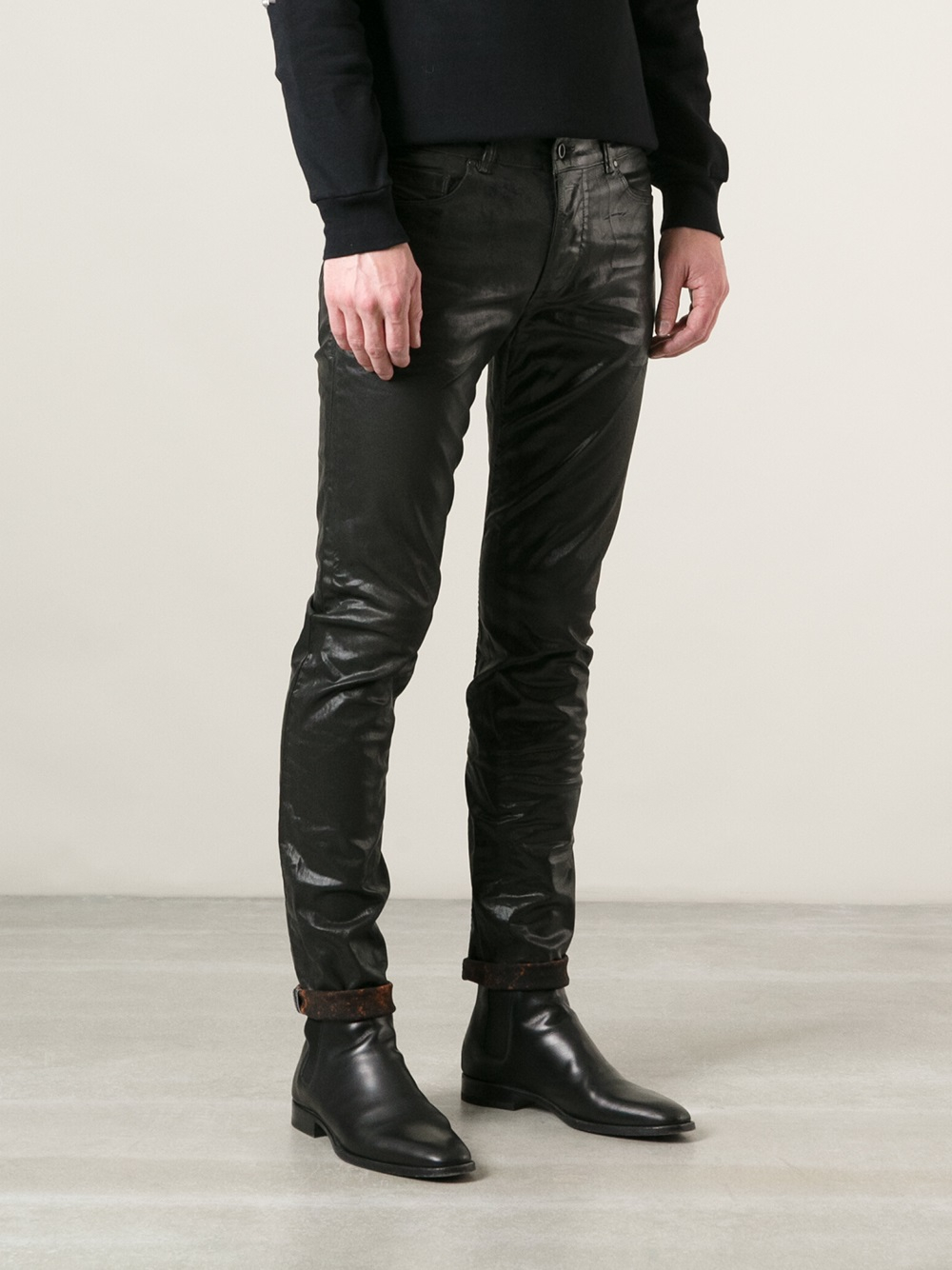 Diesel Black Gold Faux Leather Skinny 