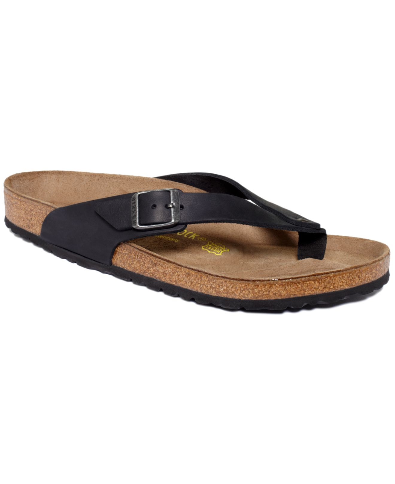  Birkenstock  Adria Thong Sandals  in Black Leather Black 