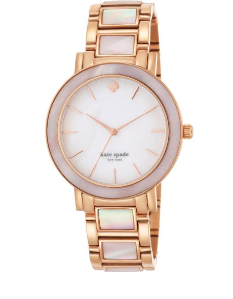 Kate Spade Gramercy Grand Mother-Of-Pearl  Rose Goldtone Stainless ...