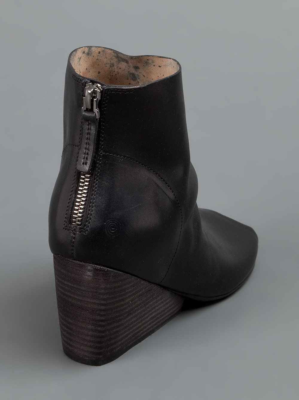 open toe black ankle boots