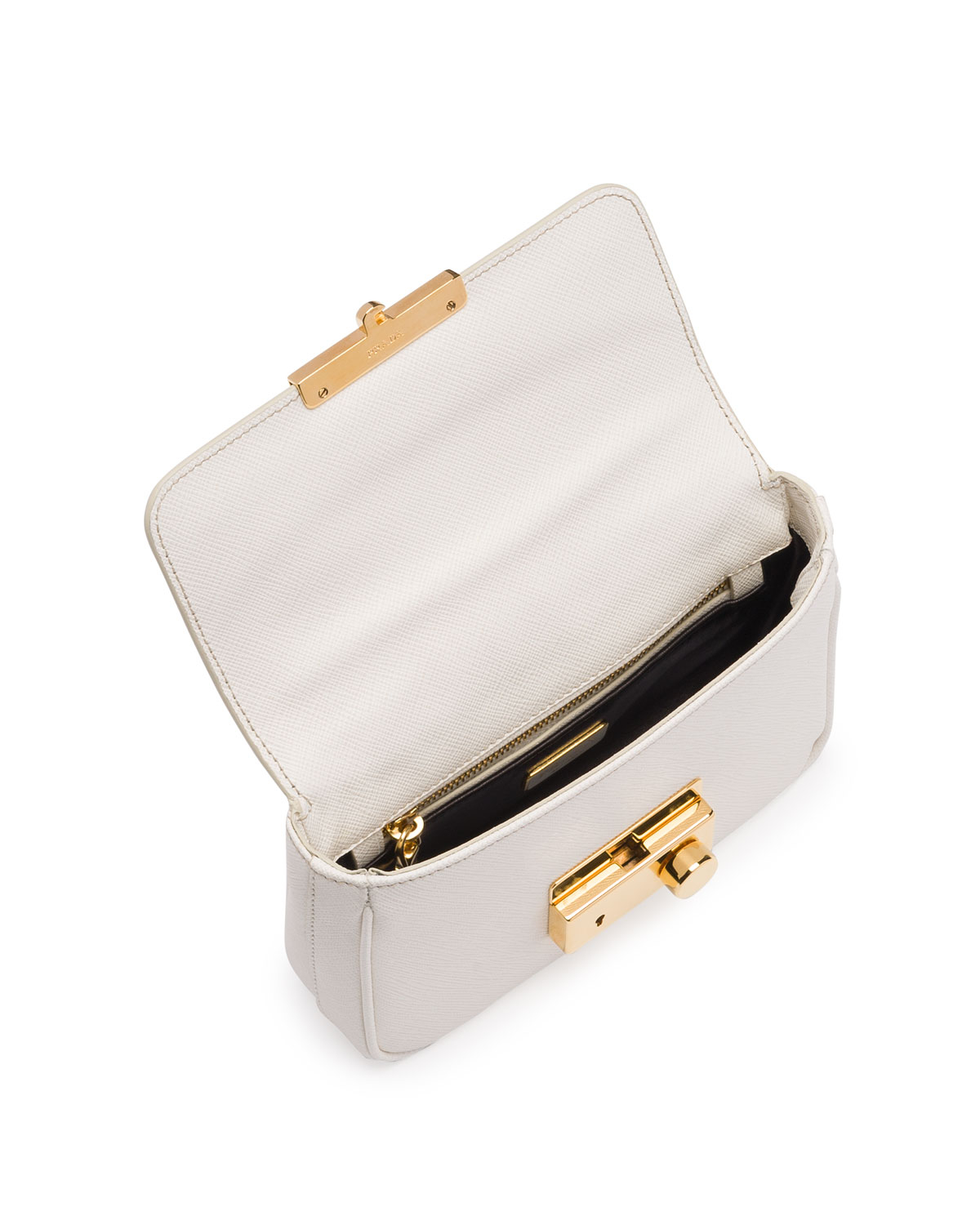 Prada Saffiano Mini Sound Crossbody Bag in White - Lyst