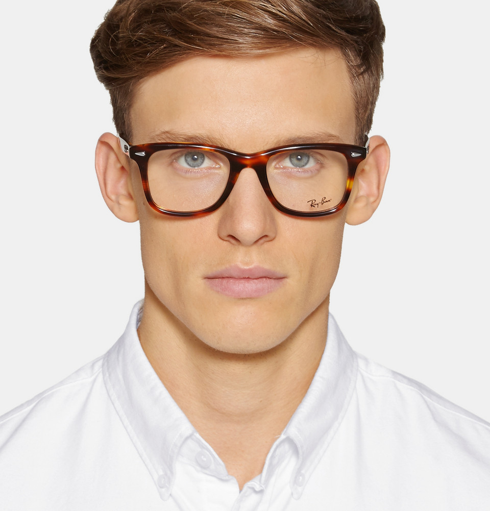 Ray-Ban Original Wayfarer Square-Frame Acetate Optical Glasses in Brown for  Men | Lyst