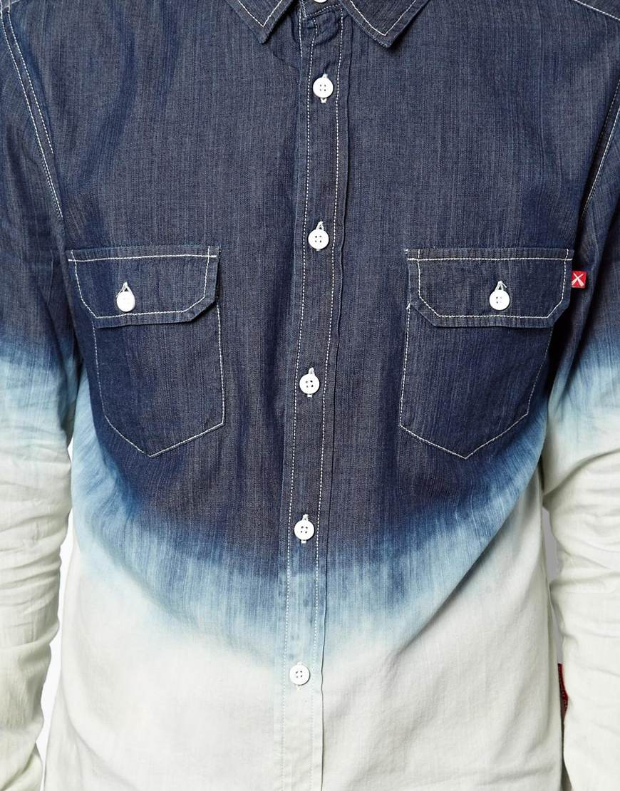 Lyst Criminal Damage Dip Dye Denim Shirt in Blue for Men