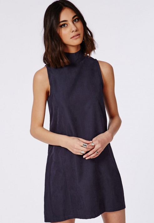 navy sleeveless shift dress