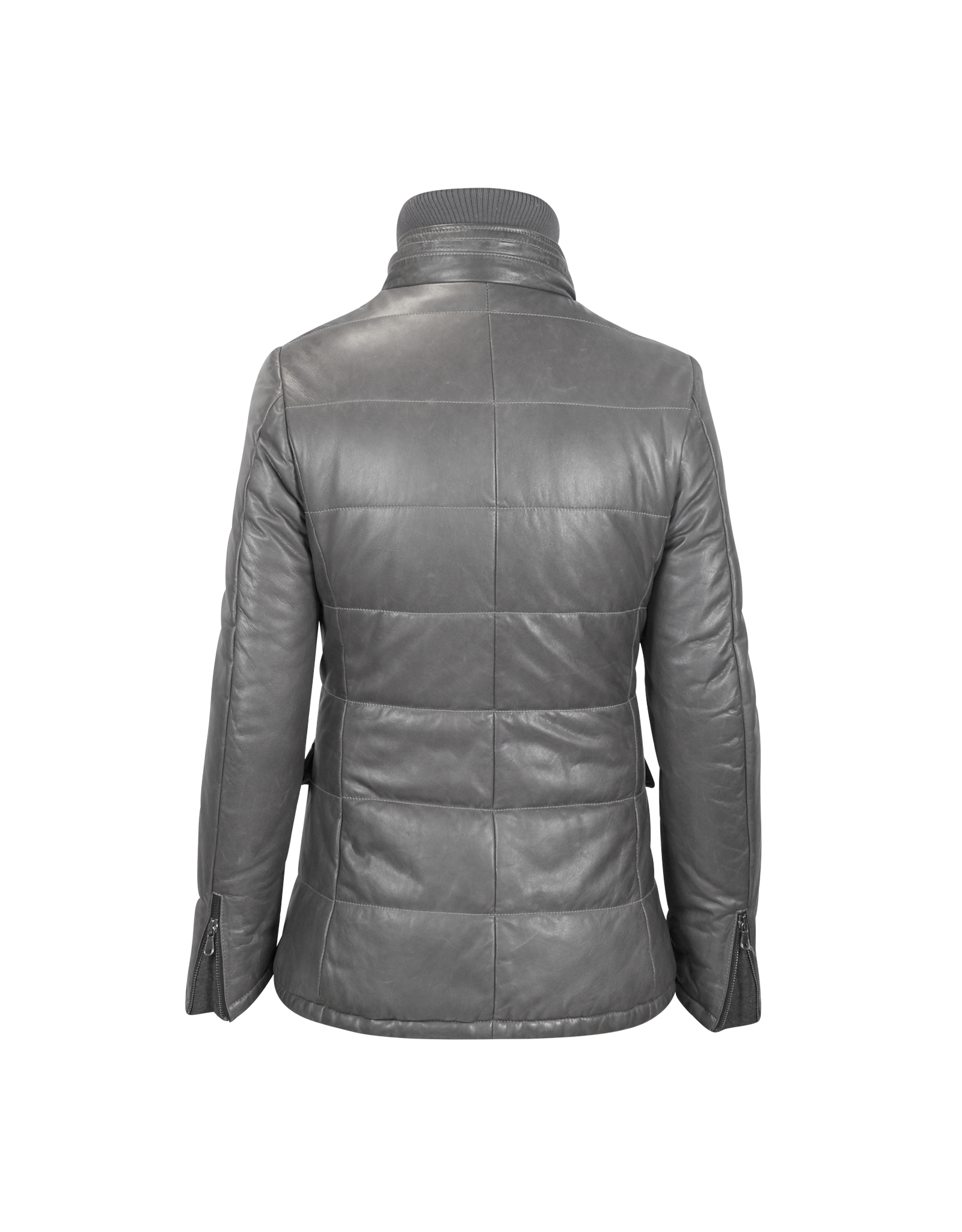 Forzieri Dark Gray Zip Leather Jacket In For Men Lyst Gallery