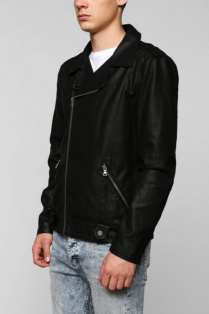 Urban Outfitters Charles 12 Asymmetrical Faux-leather Moto Jacket in Black  for Men - Lyst