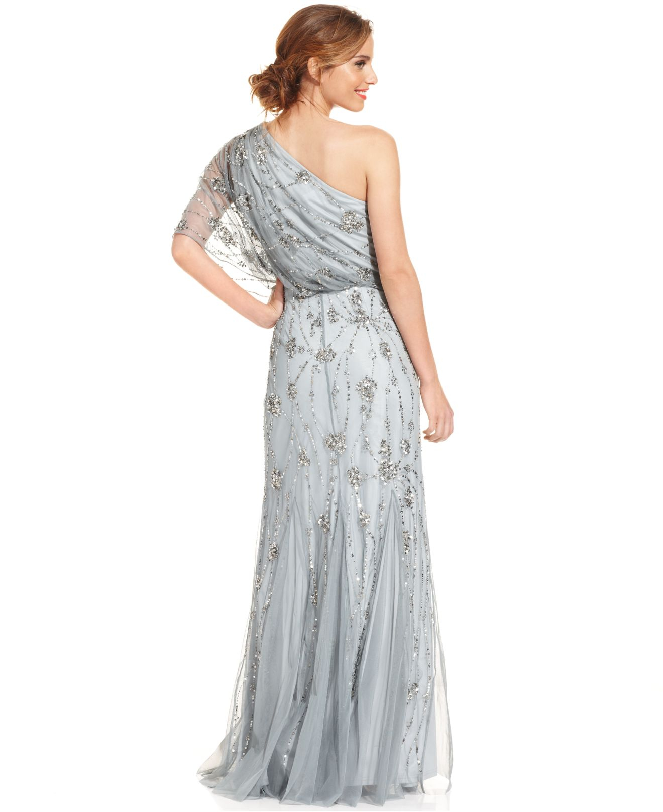 Adrianna Papell One Shoulder Long Dress Online Sales, UP TO 66 