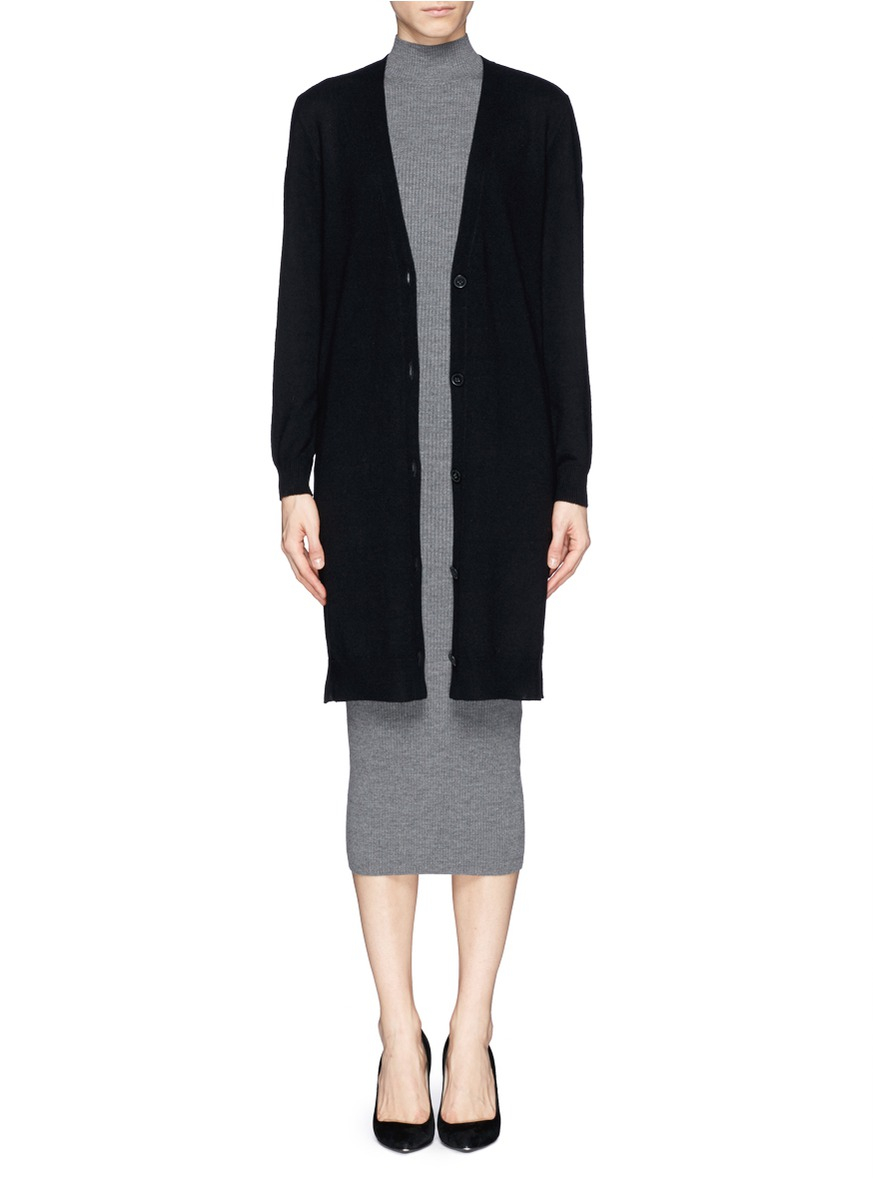 long black cashmere cardigan