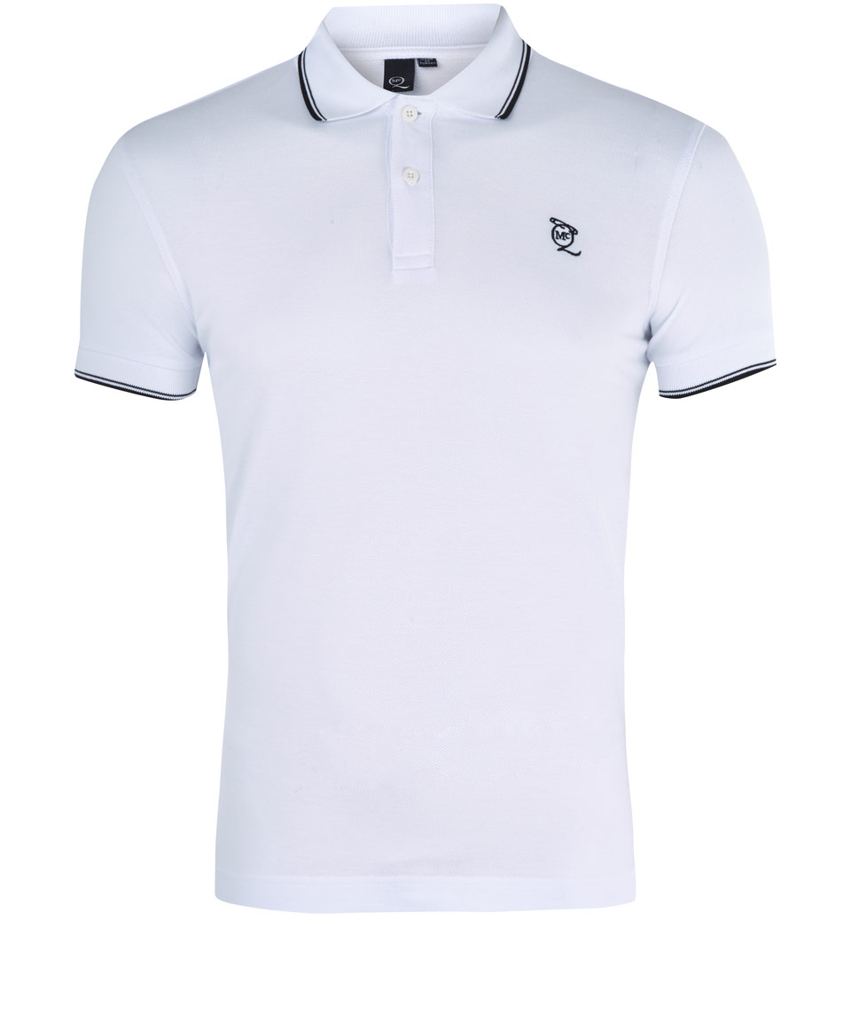 Lyst - Mcq White Logo Cotton Polo Shirt in White for Men