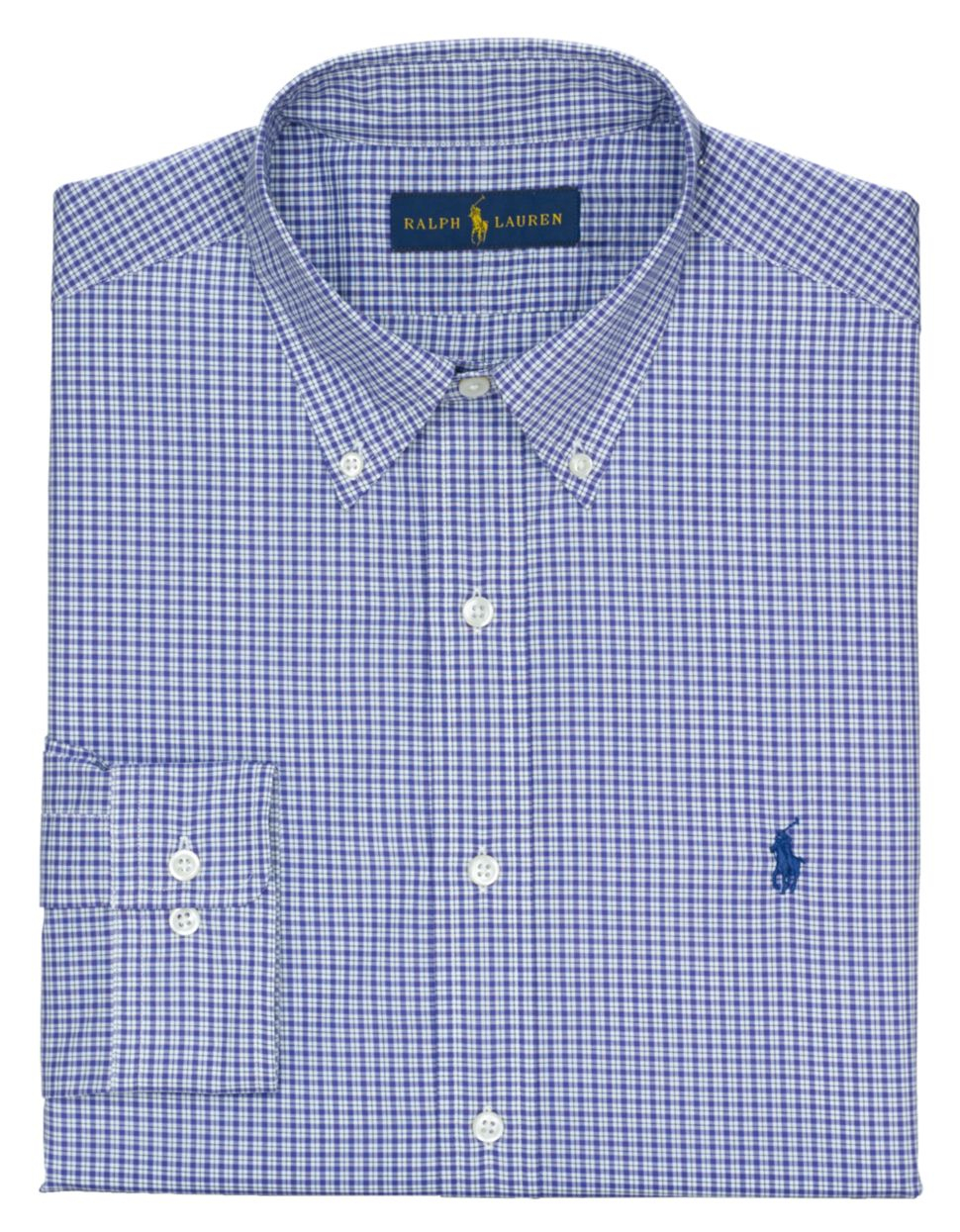 Polo Ralph Lauren Gingham Button Down Shirt in White (Purple) for Men ...