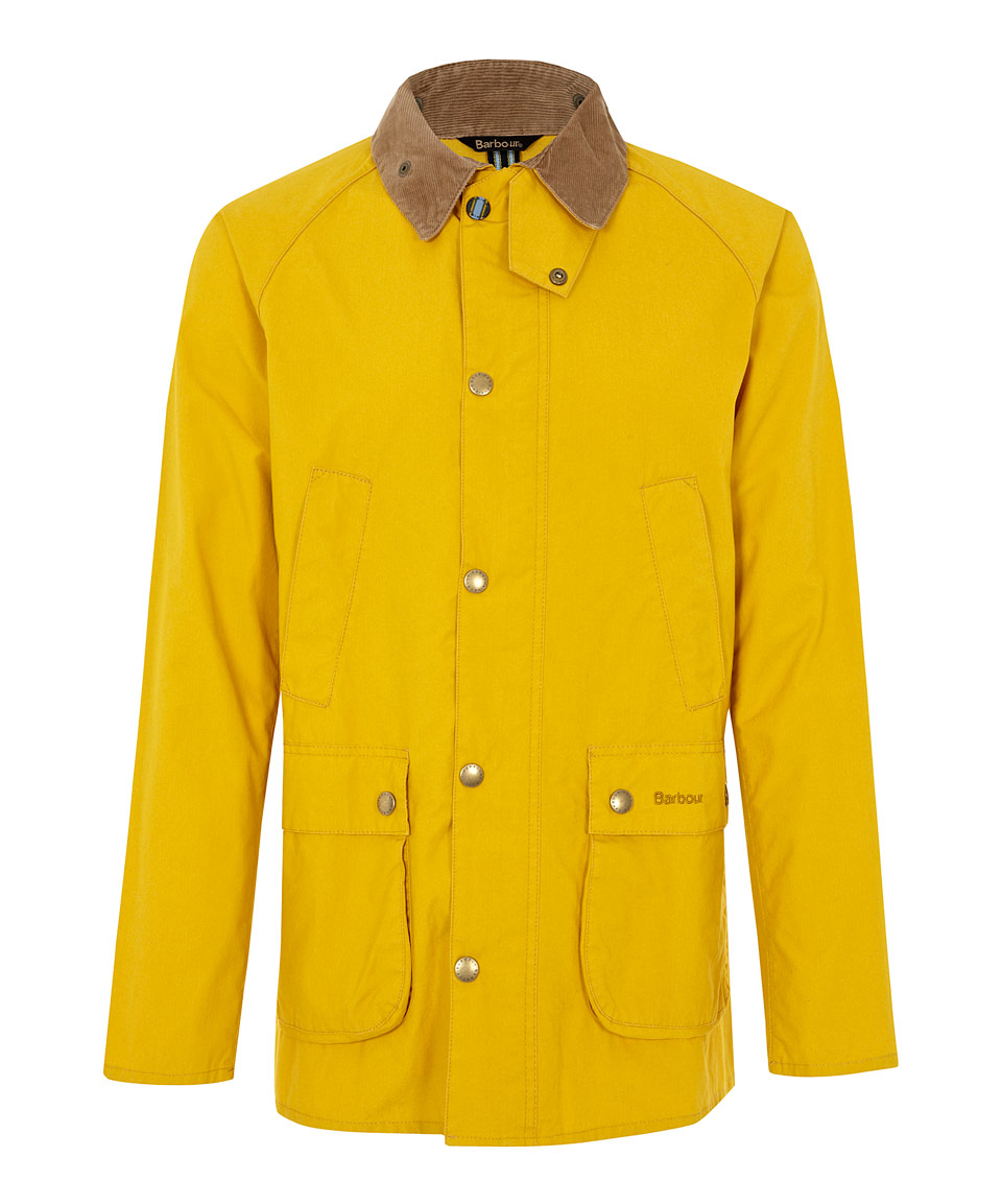 mens yellow barbour jacket