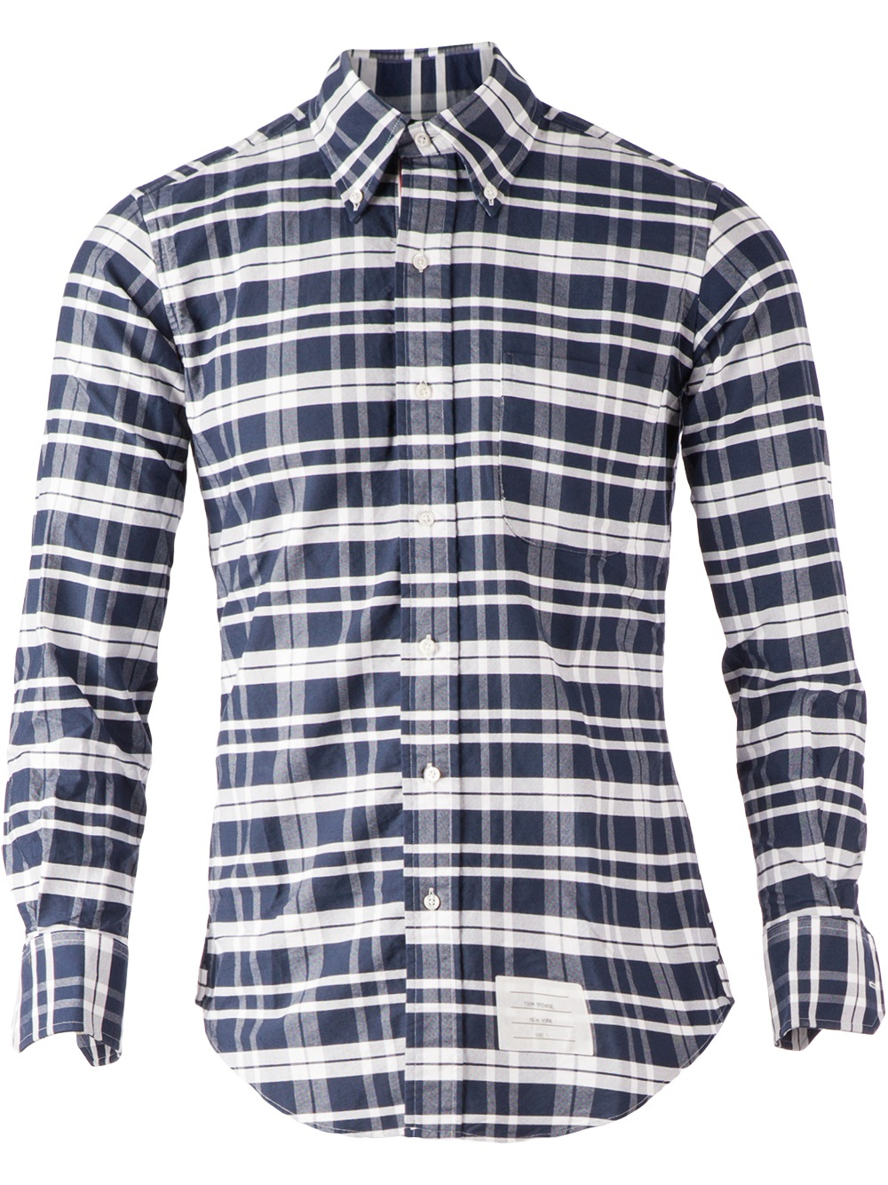 thom browne checked shirt