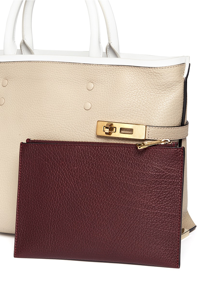 Chlo \u0026#39;charlotte\u0026#39; Small Leather Tote in Beige (Grey) | Lyst  