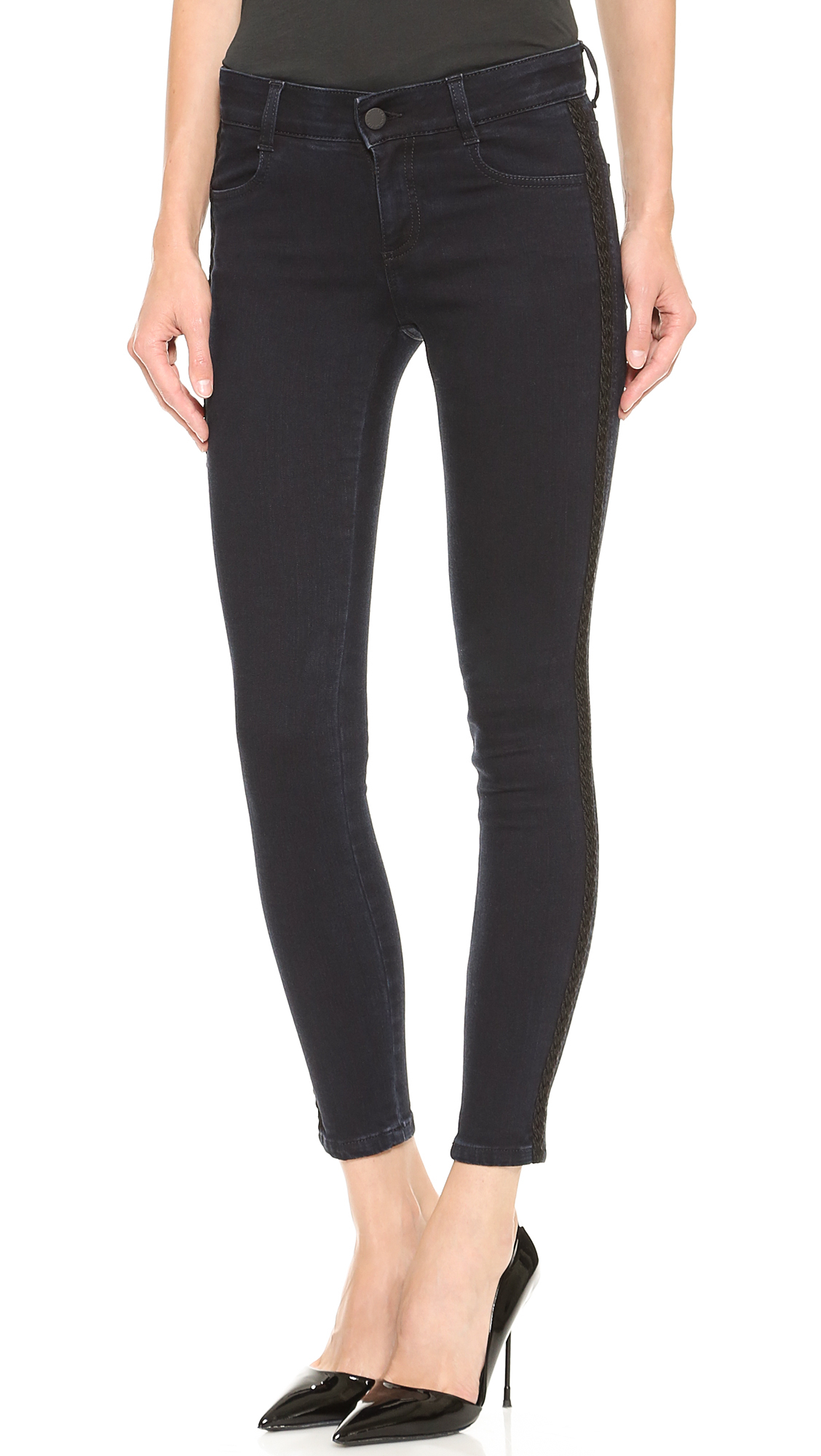 Stella mccartney Skinny Ankle Grazer Jeans in Blue (Blue/Black) Lyst