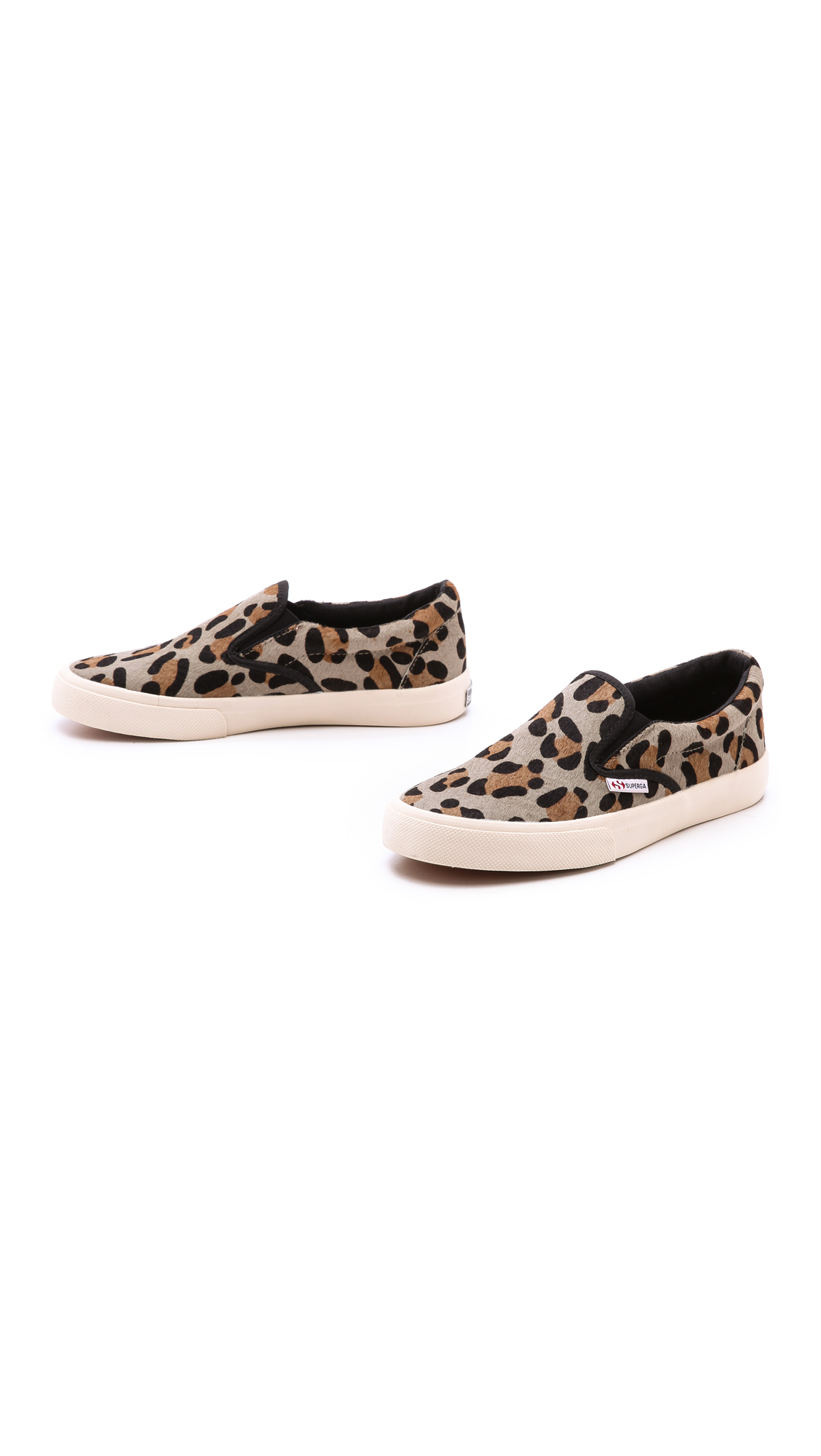 superga leopard haircalf slip on sneakers