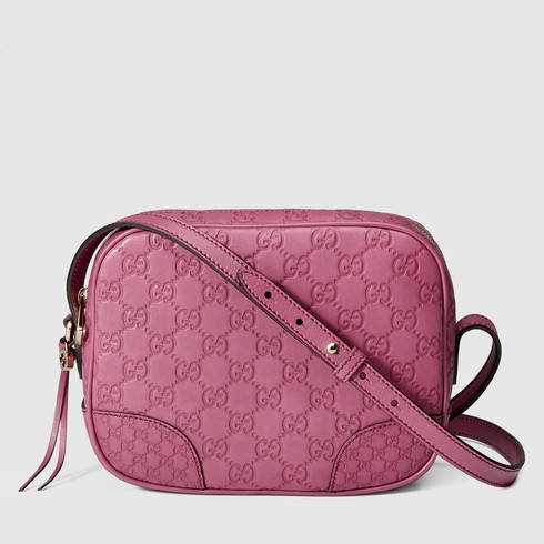 Gucci Bree Guccissima Mini Messenger Bag in Pink | Lyst