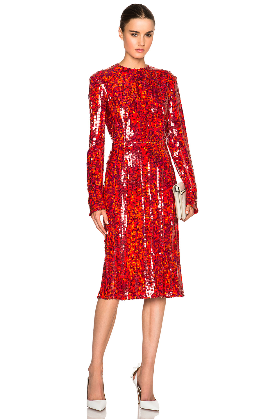 Nina ricci Sequin Dress in Red (Red,Metallics) | Lyst