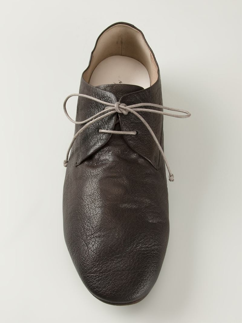 Soft Leather Lace-Up Shoes in Brown 