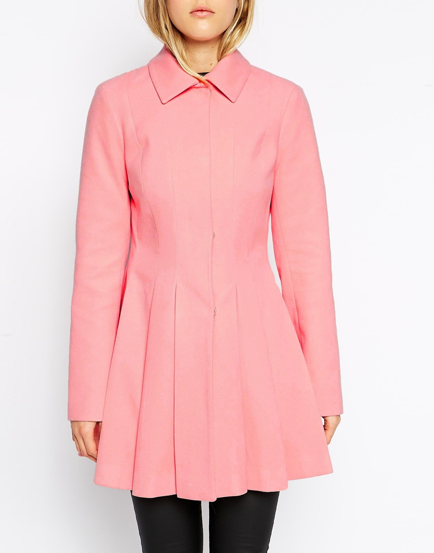 asos pink coat