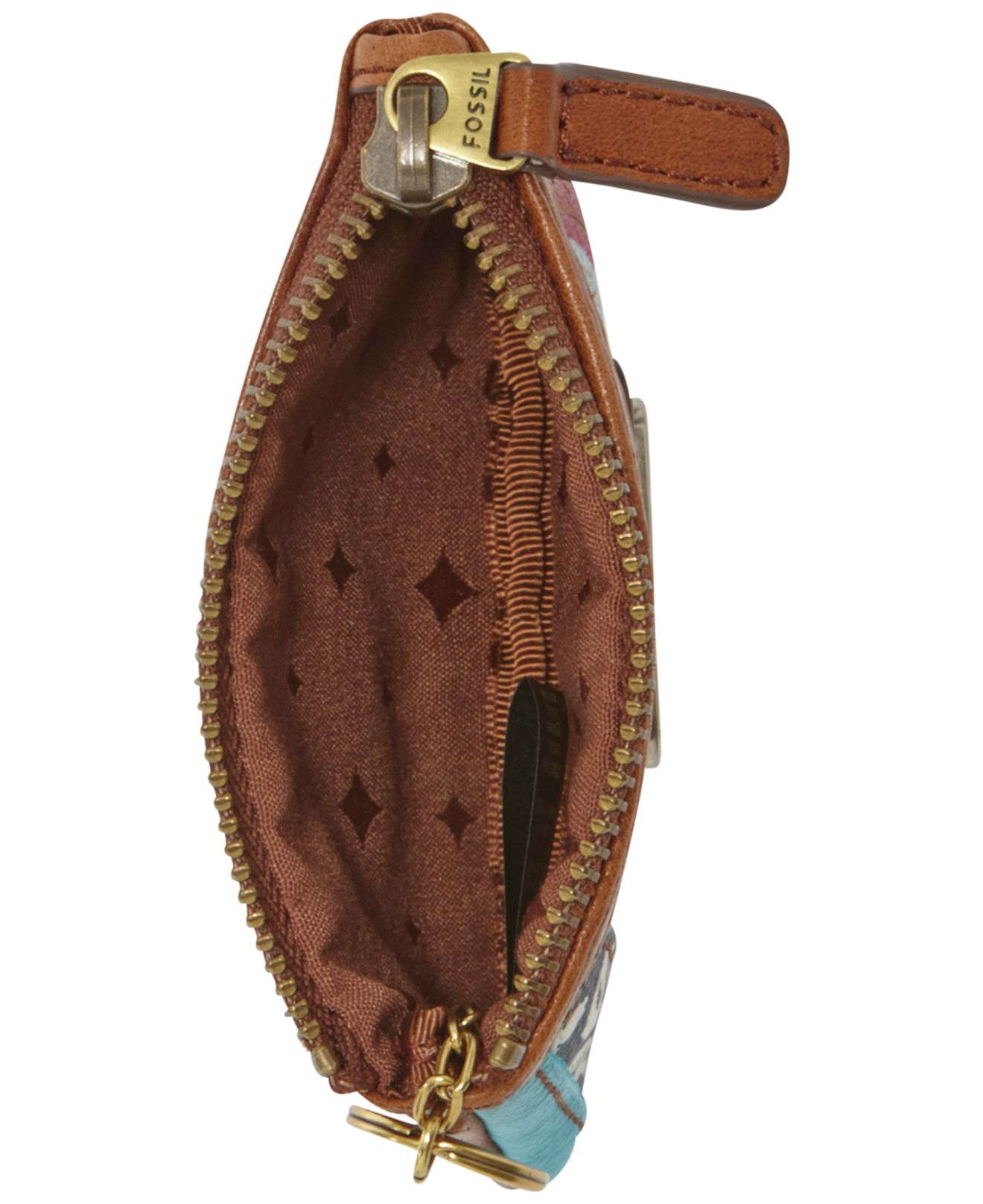 Fossil Emory Leather Patchwork Zip Coin Purse - Lyst