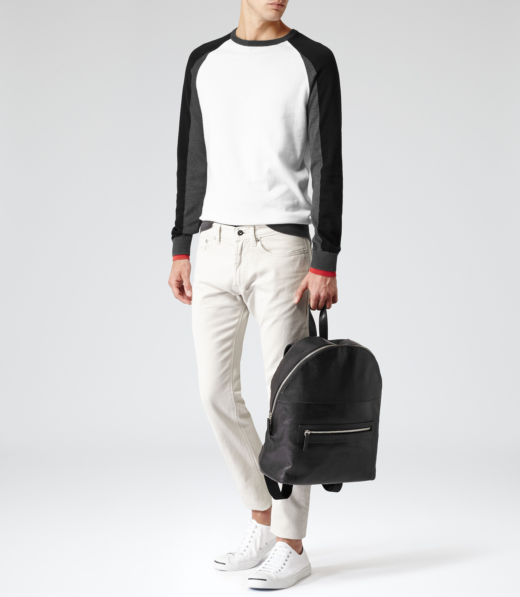 reiss leather backpack