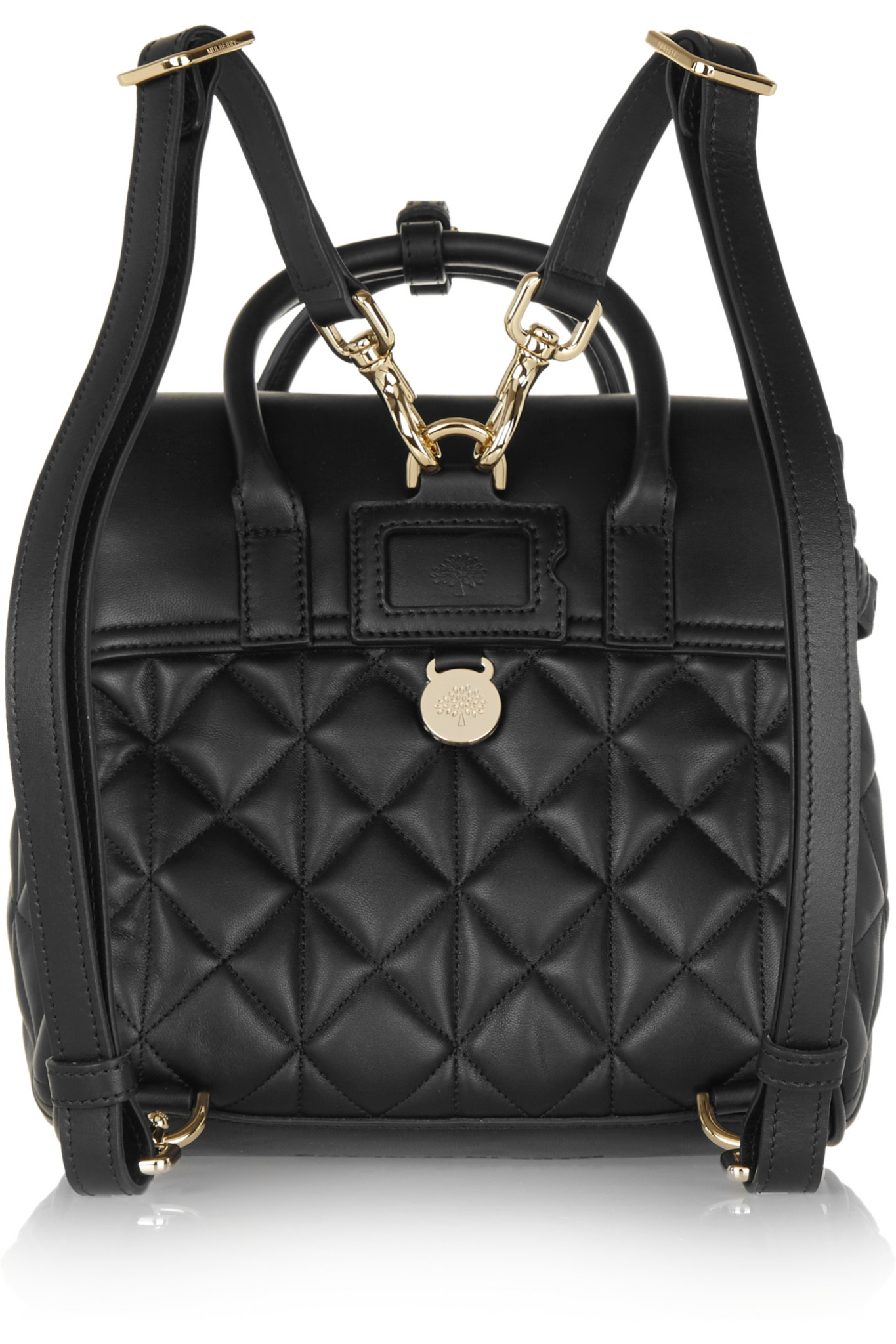 Mulberry + Cara Delevigne Mini Quilted Leather Backpack in Black - Lyst