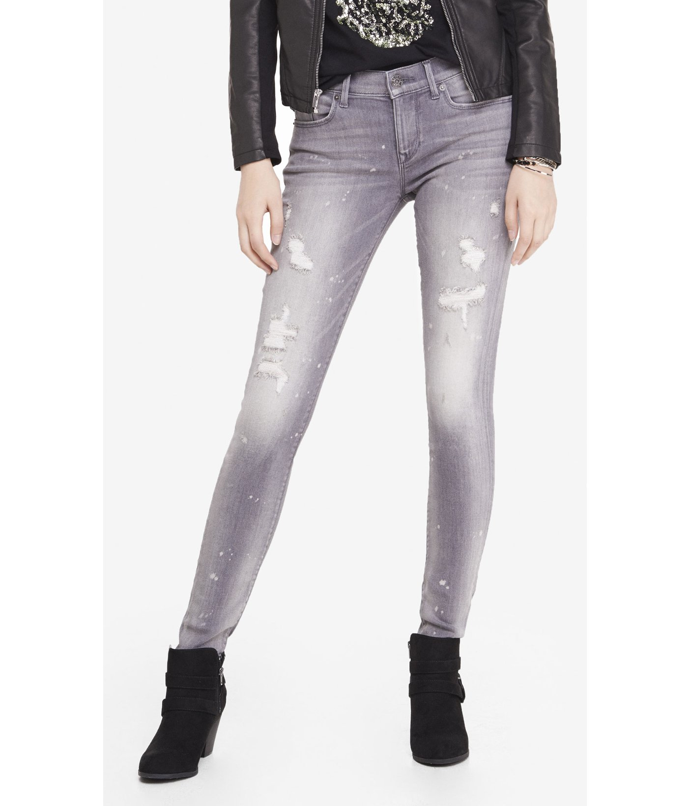 mid rise distressed jeans