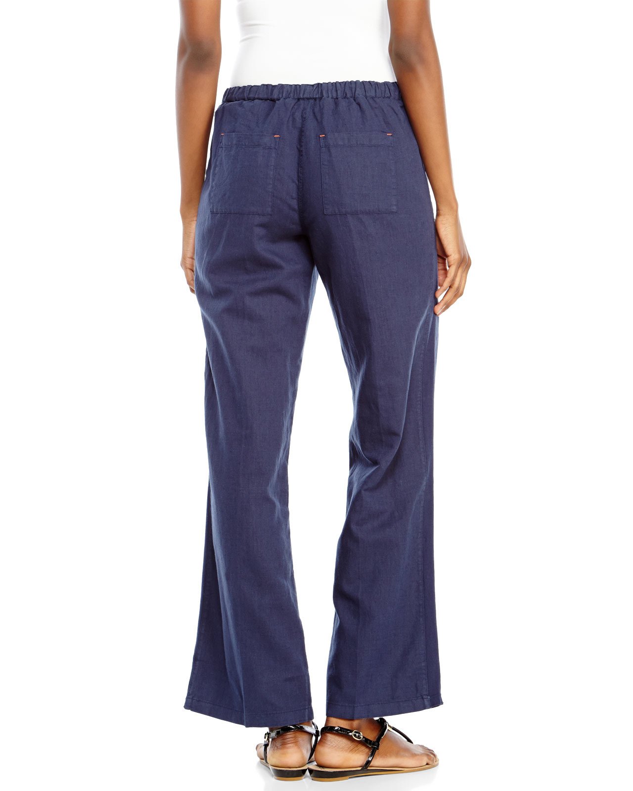 C&c california Drawstring Straight Leg Linen Pants in Blue  Lyst