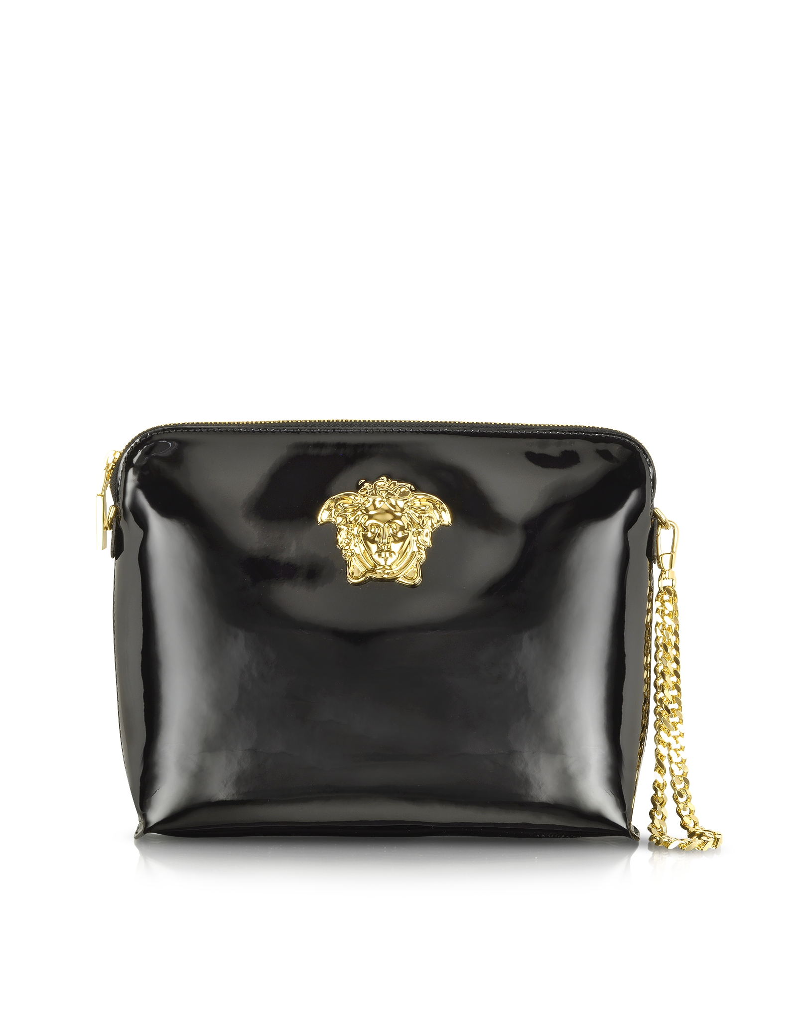 Versace Black Patent Leather Signature Clutch in Black Lyst