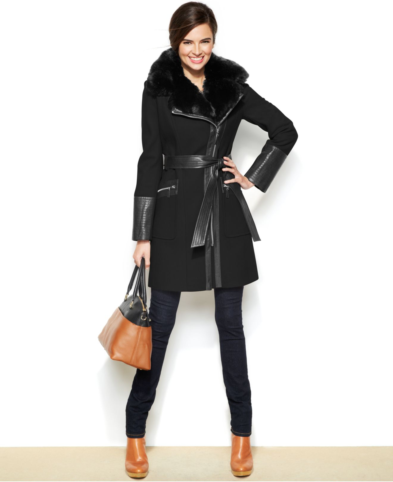 Via spiga fur coat Clearance