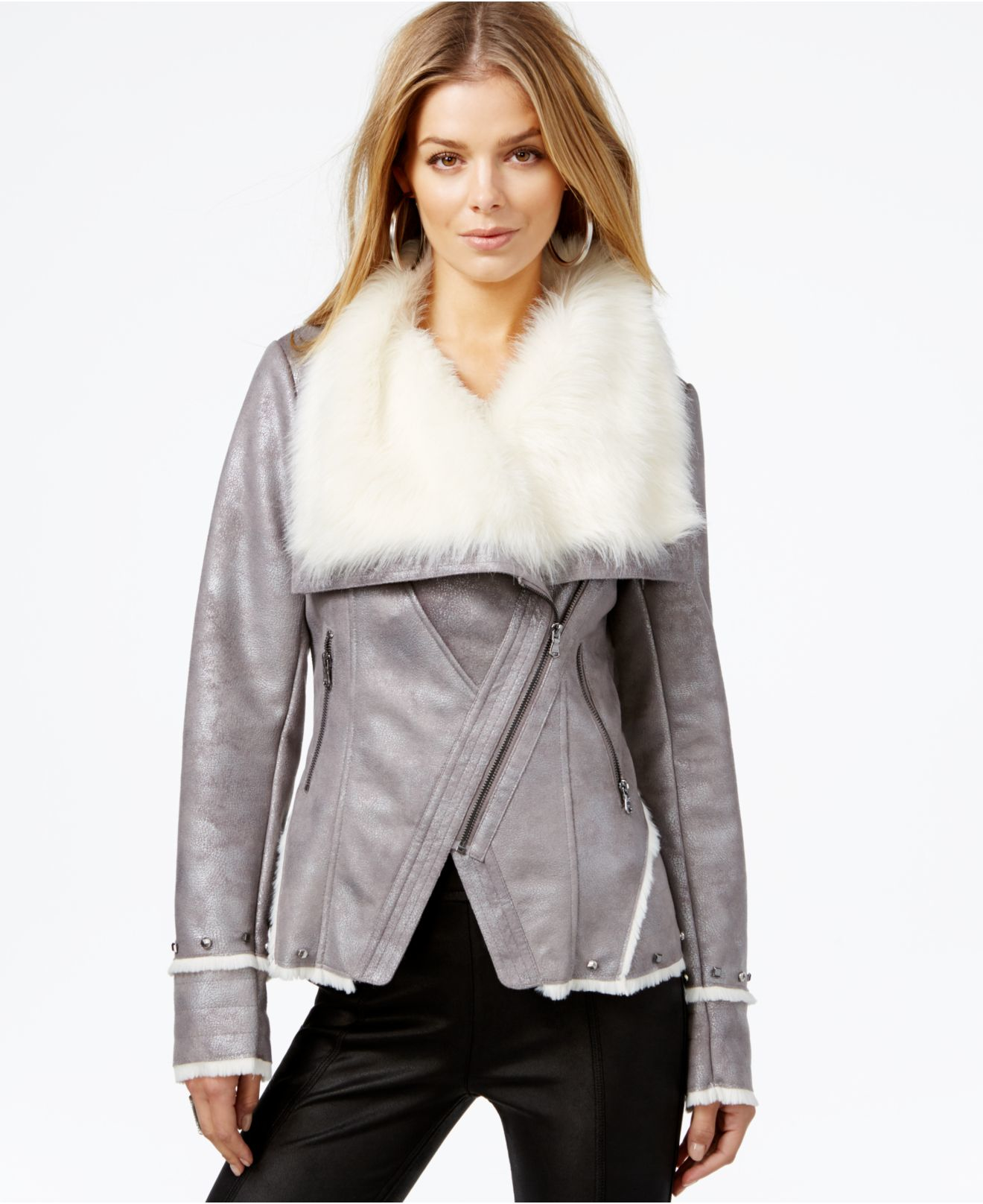 guess jacket with fur