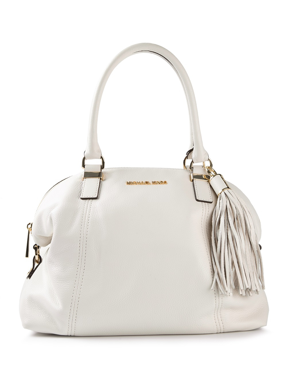 Lyst Michael Michael Kors Tassel Shoulder Bag in White