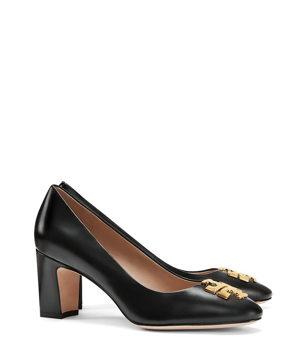 Tory Burch Leather Raleigh Pump in Black/Gold (Black) - Lyst