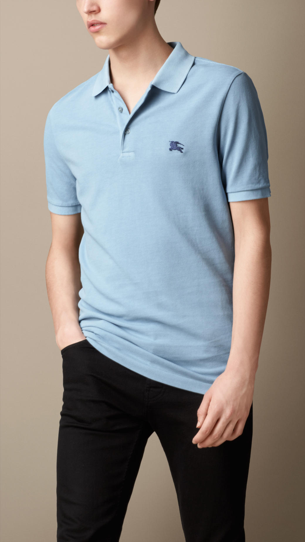 blue burberry polo shirt