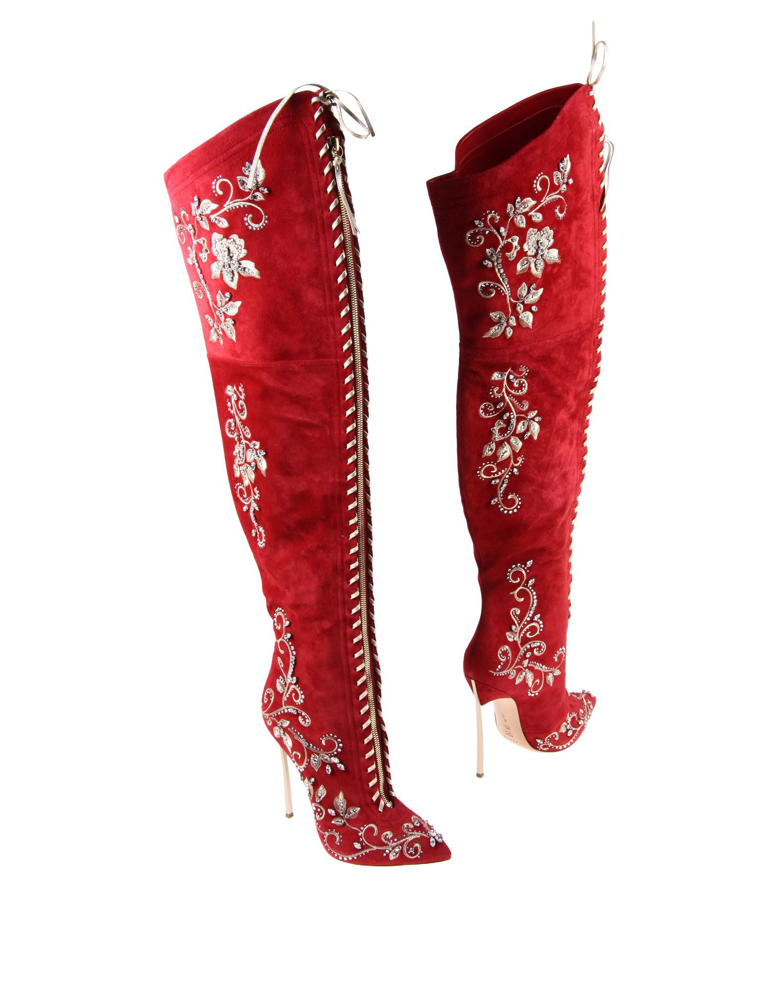 Casadei 100mm Beyoncé Suede Overtheknee Boots in Red - Lyst