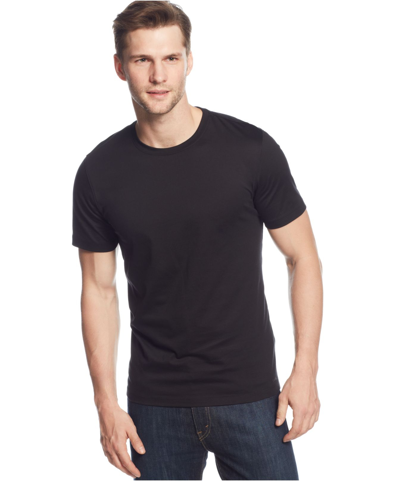 Lyst - Michael Kors Liquid Cotton Crew-Neck T-Shirt in Black for Men