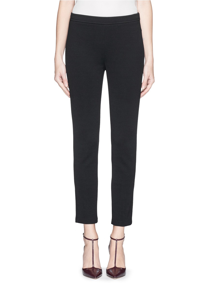 St. john Milano Knit Slim Cropped Pants in Black Lyst