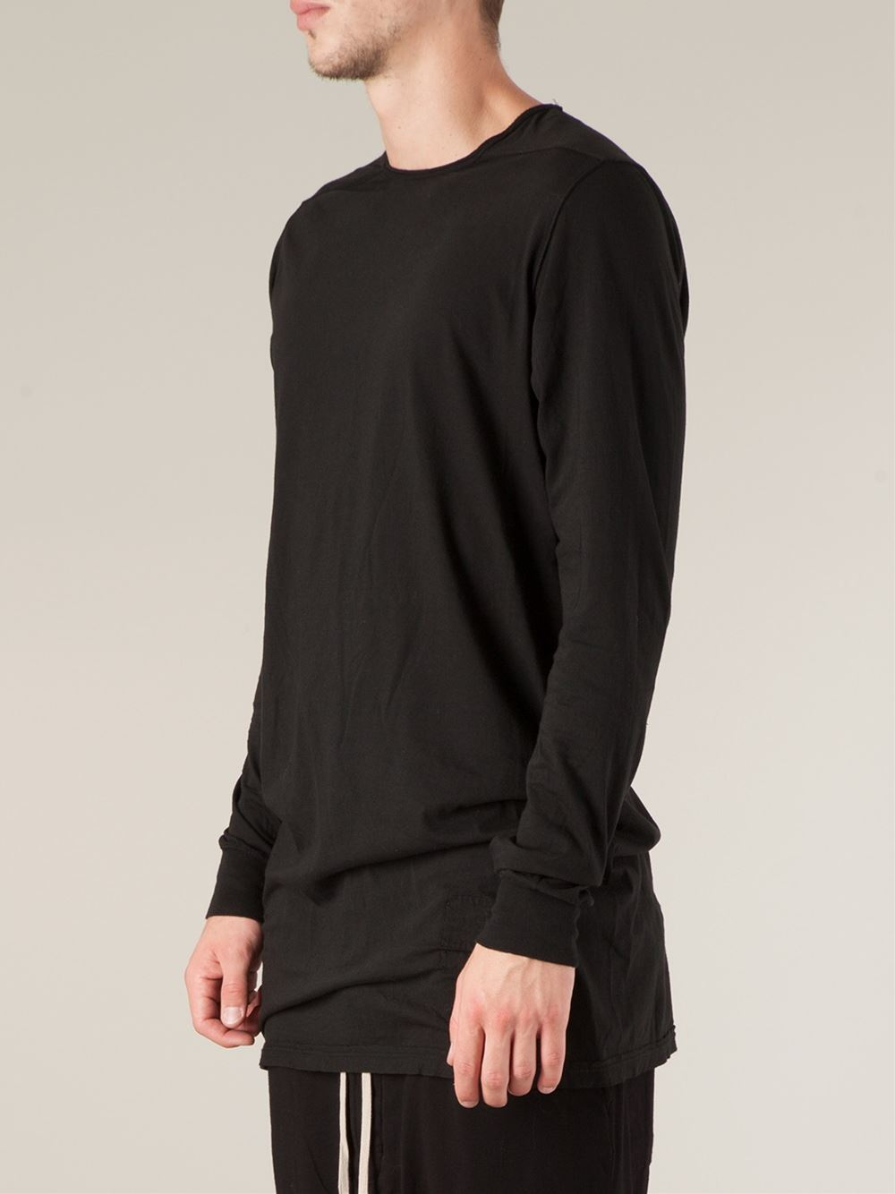 Rick Owens Drkshdw Oversized Long Sleeve T-shirt in Black for Men - Lyst