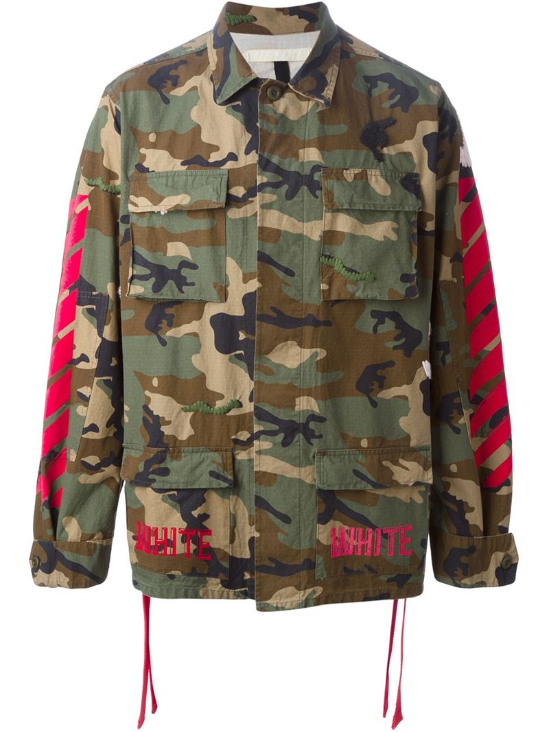 Off-White c/o Virgil Abloh Cotton Camouflage Sport Jacket in Black Purple  (Green) for Men | Lyst