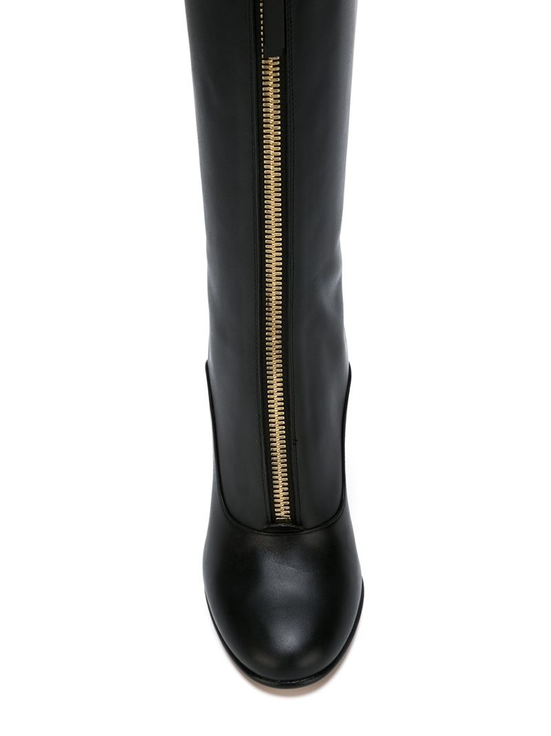 Lyst Valentino Front Zip Boots in Black